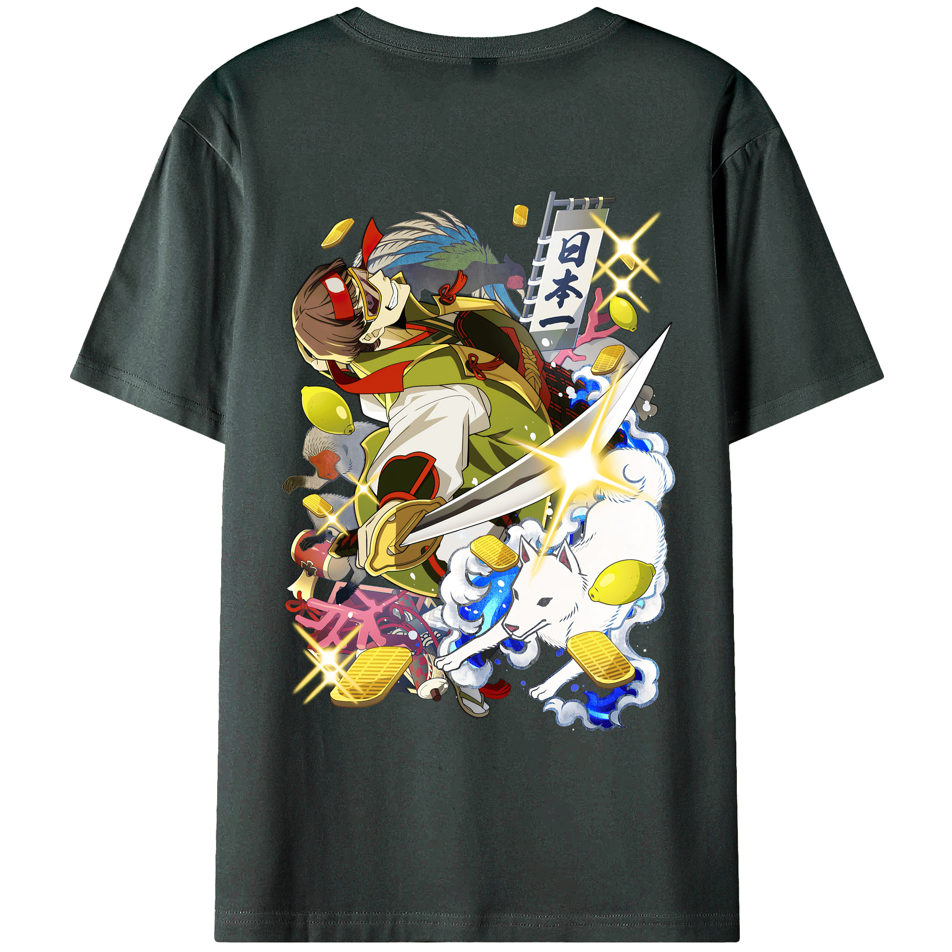 （画像用） 文豪ストレイドッグス Bungo Stray Dogs 綿100％ メンズ半袖Tシャツ（バックプリント） 通気性